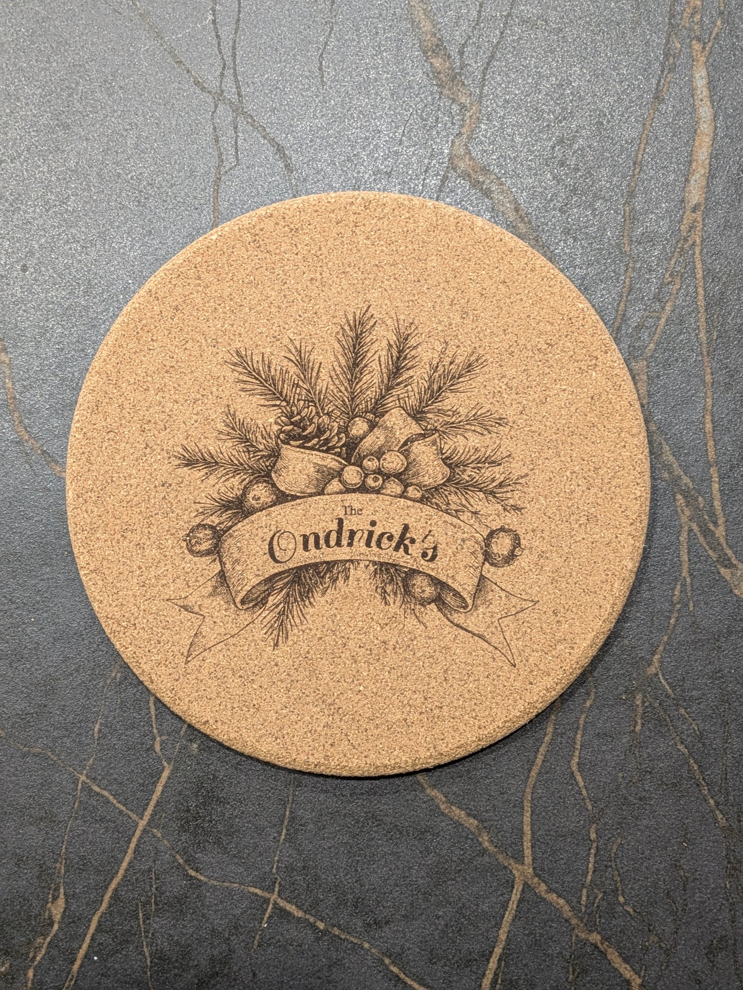 Personalized Festive Cork Trivet