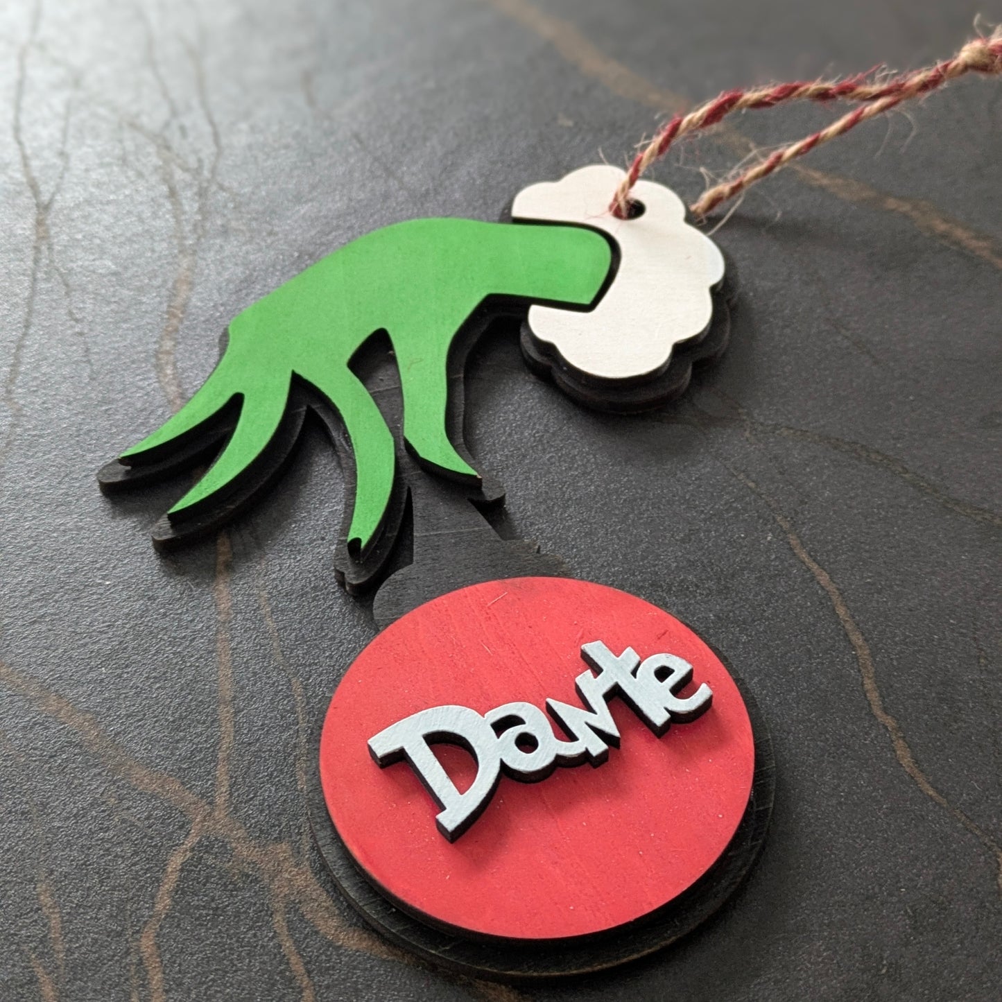 Personalized Green Hand Ornament