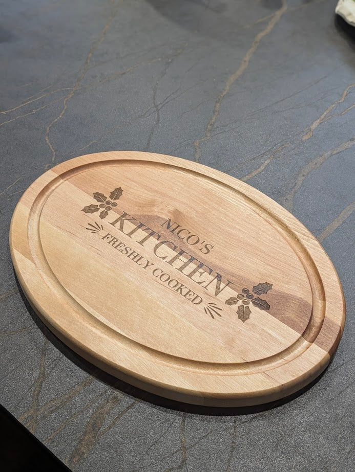 Personalized Oval Kitchen Cutting Board