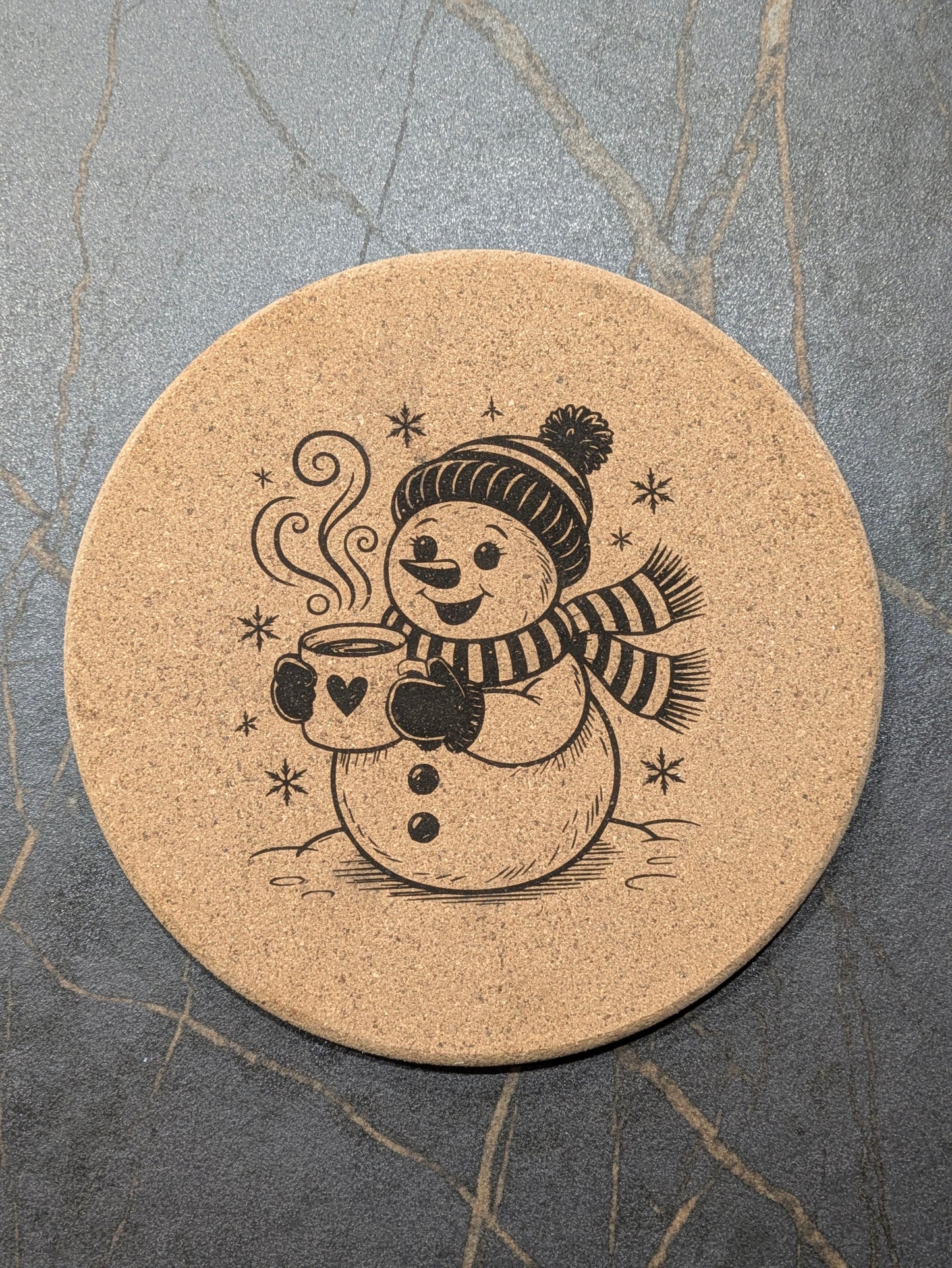 Snowman with a Cup of Cocoa Trivet