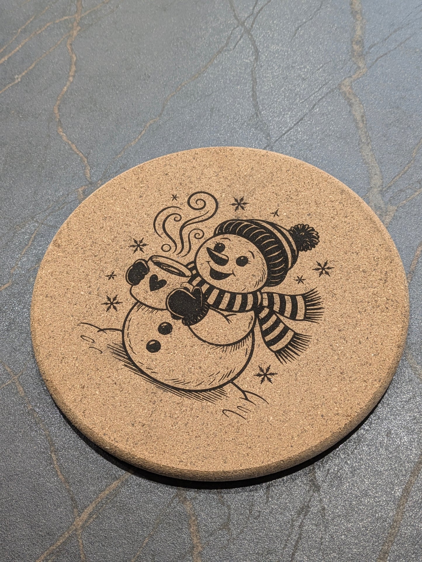 Snowman with a Cup of Cocoa Trivet