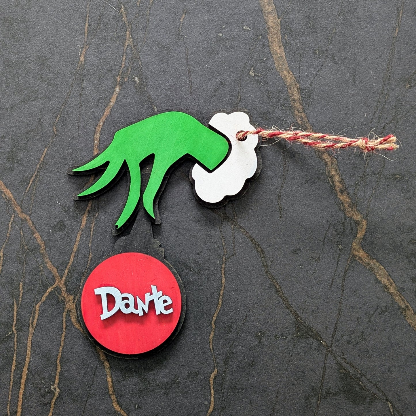 Personalized Green Hand Ornament