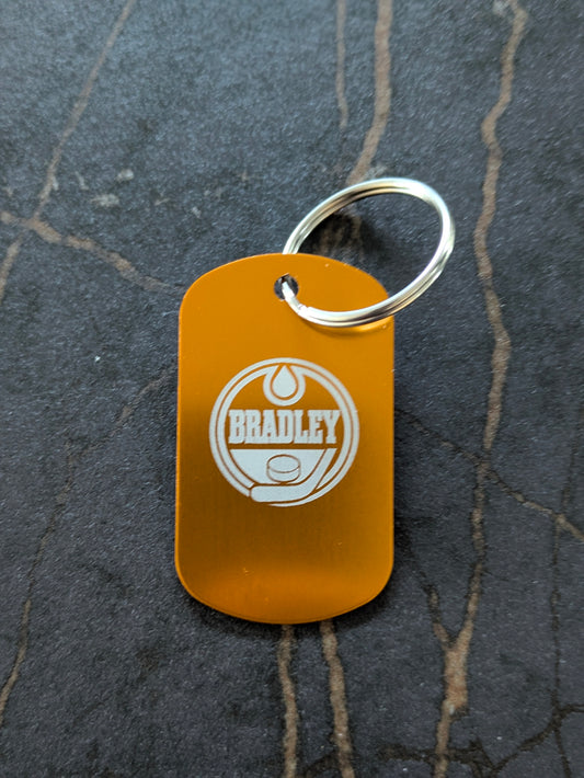 Personalized Edmonton Oilers Dogtag Keychain