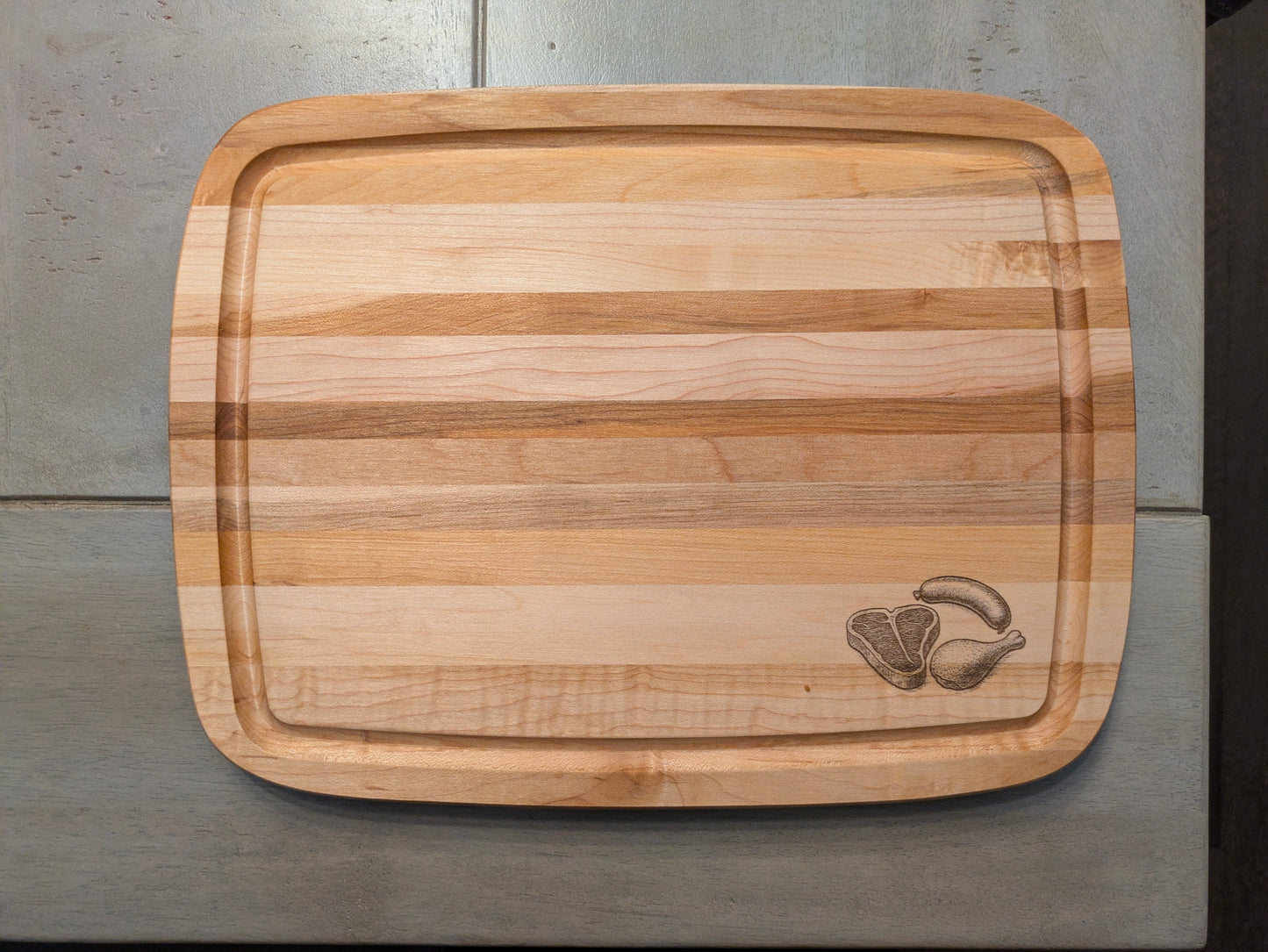 Canadian Maple Cutting Board Trio – Laser-Engraved Meat, Bread & Veggie Boards