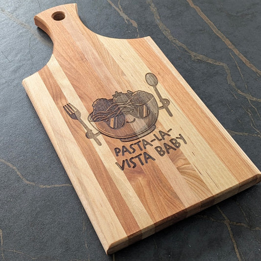 "Pasta La Vista Baby" Engraved Birch Bread Board